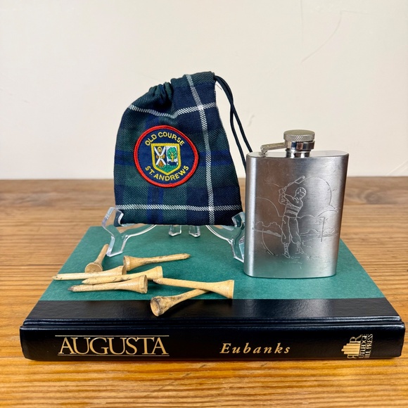 Golf Lover’s Bundle – St Andrews Flask, Augusta Book + Vintage Tees - Picture 4 of 15